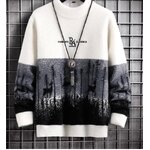 เสื้อกันหนาว คอกลม แบบสวม เสื้อกันหนาวผู้ชาย แบบขน ลายกวาง หิมะ แบบสวม สีขาว ใส่เที่ยว 233569