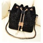 กระเป๋าสะพายข้าง ขนาดกลาง ทรงถุงหูรูด กระเป๋าสะพายผู้หญิง แบบเก๋ ผ้าแคนวาส แฟชั่น ไฮโซ สีดำ เม็ดระยิบระยับ no 263739_1