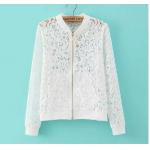 เสื้อคลุม เสื้อ Jacket ผู้หญิง ผ้าลูกไม้ สีขาว เสื้อคลุม แขนยาว สไตล์ คุณนาย สาวนักบริหาร ใส่ออกงาน เสื้อคลุมผู้หญิง แขนยาว แบบสวย 114560_1