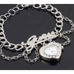 สร้อยข้อมือนาฬิกา นาฬิกาข้อมือผู้หญิง สีเงิน ฝัง เพชรคริสตัล สุดหรู ของขวัญให้แฟน สุดหรู no 934986