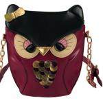 กระเป๋าสะพายข้าง นกฮูก สุดฮิต เป็นรูป ตัวนกฮูก สีแดง Red wine สีไวน์องุ่น ขนาดกลาง สะพายไปเที่ยว ได้ อินเทรนด์ สุด ๆ 210625_2