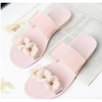 รองเท้าแฟชั่น ผู้หญิง รองเท้าแตะ ส้นเตี้ย รองเท้าแตะ แบบเงา ๆ สีกากี เรียบ ๆ รองเท้าผู้หญิง แต่งดอกไม้ เก๋ ๆ ใส่สบาย 649202_1