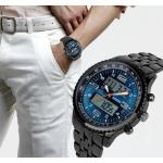 นาฬิกาข้อมือ ผู้ชาย สาย stainless แท้ สีดำ เรียบหรู มีระดับ หน้าจอ ระบบ ดิจิตัล เรืองแสง ลูกเล่น หลากหลาย นาฬิกาข้อมือ สายสีดำ แนวสปอร์ต 209052