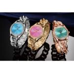 นาฬิกาข้อมือ ผู้หญิง ใส่ทำงาน นาฬิกาข้อมือ แบบหรูหรา ฝังเพชร CZ AAA นาฬิกาข้อมือ สาย Stainless ดีไซน์ สายเกลียว ฝังเพชร สุดหรู ใส่ทำงาน 500953