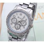 นาฬิกาข้อมือผู้หญิง สาย สแตนเลส สีเงิน หน้าปัดฝังเพชร คริสตัล กันน้ำ หน้าปัดกลม คลาสสิค no 618352