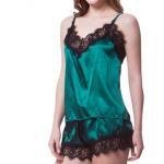 ชุดนอนผู้หญิง แบบ เสื้อ กางเกง ขาสั้น เสื้อนอน สายเดี่ยว พร้อมกางเกงเข้าชุด ชุดนอนแต่งลูกไม้ สีขาว ดำ แบบเซ็กซี่ 372421