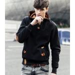 เสื้อกันหนาว เสื้อ ฮู้ด เสื้อแขนยาวผู้ชาย แบบสวม เสื้อแขนยาว สีดำ ใส่ในห้องแอร์ แบบมีดีไซน์ เสื้อกันหนาวแฟชั่น สไตล์ อเมริกัน 915346