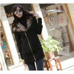 แจ็คเก็ต แบบมีฮู้ด เสื้อคลุม เสื้อหมวก เสื้อกันหนาว แบบมีฮูด เสื้อคลุมตัวยาว แบบสวย ราคาถูก สีดำ ซิปหน้า แขนยาว 293960