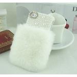เคสขนเฟอร์ เคส สำหรับ SONY Xperia Z ZL Z1 Z2 Z3 ขนกระต่ายสีขาว ฟูนุ่ม ตกแต่งอีกครึ่งด้วย คริสตัล ไข่มุก สวยหรู 895088