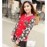 เสื้อ แจ็คเก็ต ผู้หญิง แบบ เสื้อ เบสบอล เสื้อคลุม วัยรุ่น ผู้หญิง สีแดง ดีไซน์ แขนหนัง ลายดอกไม้ เท่ ๆ ไม่ซ้ำใคร เสื้อใส่เรียน ใส่เที่ยว แบบเก๋ ๆ 979518_1