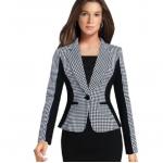 เสื้อสูท เสื้อแจ็คเก็ต เสื้อคลุม ลายสก็อต เสื้อสูท สไตล์ นักบริหาร สาวสวย สูทแขนยาว แบบสวย มีซับใน 785634