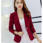 เสื้อสูทผู้หญิง แขนยาว สีแดง เลือดหมู โก้หรู ดูดี มีสไตล์ เสื้อสูท ใส่ทำงาน แบบสวย มีดีไซน์ เสื้อ Jacket เสื้อคลุม สำหรับสาวออฟฟิต 877711_4