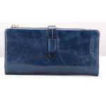 กระเป๋าสตางค์หนังแท้ กระเป๋าสตางค์ผู้หญิง ใบยาว หนังมันเงา จุบัตรได้เยอะ เสริมความจุด้วย กระเป๋าใส่บัตร ถอดเข้าออกได้ สีน้ำเงิน no 606452_5