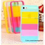 เคส iphone 5 สีรุ้ง Rainbow case ขอบสีฟ้า ฟรีปากกา Touch screen