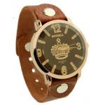 นาฬิกาข้อมือ ผู้หญิง ผู้ชาย ใส่ได้ นาฬิกา สไตล์วัยรุ่น เท่ ๆ สายหนัง สีน้ำตาล วินเทจ กรอบทอง หน้าปัดลาย มงกุฏ อังกฤษ ของขวัญให้แฟน 306884_3