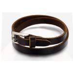 สร้อยข้อมือ ผู้ชาย ผู้หญิง ใส่ได้ แบบ สร้อยข้อมือ สายหนังเท่ ๆ ดีไซน์ เป็นแบบ เข็มขัดรัดข้อมือ สีน้ำตาล เพิ่มความโดดเด่น มีสไตล์ ของขวัญสุดเก๋ 863538