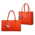 กระเป๋าถือผู้หญิง 2 แบบ 2 สไตล์ แนวตั้งและแนวนอน ดีไซน์หนัง สีส้มสด ดูแลรักษาง่าย กระเป๋าใส่ของ ไปเรียน ไปเที่ยว สีสันสดใส 882629_4