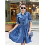 เดรสยีนส์ ชุดแซกยีนส์ กระโปรงยาว ทรงเอ เดรสยีนส์ สำหรับ คนสะโพกใหญ่ ใส่สบาย กระโปรงบาน คลุมสะโพก เดรสยีนส์ เท่ ๆ ใส่ได้ทุกงาน 657183