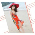 เสื้อคลุมชุดว่ายน้ำ ใส่เล่นเดินชายหาด ชายทะเล เดรส ใส่คลุมชุดบิกินี่ ใส่เดินชายหาด สีส้ม สดใส ลายดอกไม้ สวยเก๋ มีสไตล์ 90104_2