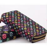 กระเป๋าสตางค์ Lv กระเป๋าสตางค์ผู้หญิง ใบยาว หนัง Pu กันน้ำ ซิปรอบ 2 ช่อง สีดำ no 780759