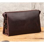 กระเป๋าสตางค์ ใบใหญ่ กระเป๋าถือผู้ชาย หนังแท้ แบบซิปบน หนังแท้ crazy horse ทนทานต่อการขูดขีด 374050