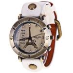 นาฬิกาข้อมือผู้หญิง สายหนังแท้ หน้าปัดหอ ไอเฟล สินค้านำเข้าฝรั่งเศส