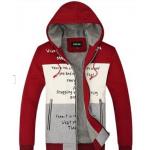 เสื้อ แจ็คเก็ต ผู้หญิง ผู้ชาย ใส่ได้ เสื้อหมวก ผ้า Cotton แบบ วัยรุ่น ฝรั่ง เสื้อ Jacket แฟชั่น ยุโรป เท่ ๆ สีดำ และ สีแดง เนื้อผ้า 2 ชั้น ใส่เที่ยว 786791