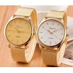 นาฬิกาข้อมือ ผู้หญิง ใส่ทำงาน นาฬิกาข้อมือ สาย Stainless สีทอง หน้าปัด เงิน และ ทอง นาฬิกาข้อมือ แบบเรียบหรู ดูดี มีสไตล์ 785611