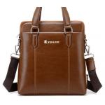 กระเป๋าสะพายข้าง ผู้ชาย หนังแท้ แบบแนวตั้ง มีหูหิ้ว ใส่ ipad ได้ หนังมัน คุณภาพดี พร้อมสายสะพาย สีน้ำตาล no 26791_1