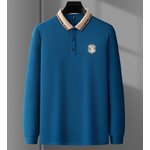 เสื้อ polo คอปก แขนยาว เสื้อโปโล ผู้ชาย สไตล์ นักเรียนนอก ปกลายสก๊อต สวยเท่ ๆ เสื้อคอปก โปโลสวย ๆ 626053