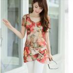 เสื้อชีฟอง พริ้นท์ ลายใบไม้ สีส้ม ฤดูใบไม้เปลี่ยนสี สไตล์วินเทจ เสื้อผู้หญิง แบบหลวม ๆ เสื้อใส่เที่ยว แบบผู้ใหญ่ สีสวย ราคาถูก 603843_1