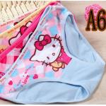 กางเกงในเด็ก Set 6 ตัว เนื้อผ้า Cotton ลาย ตาราง คิตตี้ ขอบเรียบ no 34645_a6