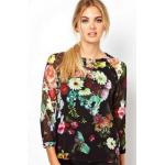 เสื้อแฟชั่น ผู้หญิง เสื้อเชิ้ต เสื้อชีฟอง สีดำ เพ้นท์ลายดอกไม้ เสื้อแขนยาว ใส่เที่ยว ใส่ทำงาน สไตล์ คุณนาย เสื้อมีดีไซน์ ผ้าเบา ใส่สบาย 195811