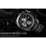 นาฬิกาข้อมือ ผู้ชาย สาย Stainless steel สีดำ ดีไซน์ เท่ นาฬิกาแนวสปอร์ต สีดำ แบบคลาสสิค มีระบบ วันที่ ของขวัญให้แฟน สุดหรู ดูดี มีระดับ 718021