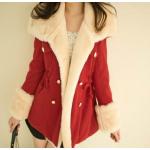 เสื้อโค้ท เสื้อกันหนาว ผู้หญิง เสื้อขนเฟอร์ น่ารัก ๆ สไตล์เกาหลี หนานุ่ม อุ่นสบาย เสื้อโค้ทใส่ไปเมืองนอก ไฮโซ สีแดง 65600