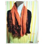 ผ้าพันคอไหมพรมถัก โทนสีน้ำตาลส้ม s001