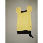 เสื้อยืดผู้หญิง เสื้อยืดแฟชั่น สีเหลือง คอกว้าง เสื้อตัวยาว มือสอง แบบสวย มีดีไซน์ เสื้อแฟชั่นผู้หญิง ราคาถูก us003