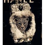 เคส iphone 4 4s ขนมิ้ง เคสขนเฟอร์ ประดับ คริสตัลรูป เสือดาว Leopard ขนเฟอร์สีเทา no 84274_2