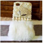 เคส Samsung galaxy note 3 n9000 n9009 n9005 เคส ขนสัตว์ ขนเฟอร์ ขนกระต่ายแท้ สีขาว แต่งมุก และ คริสตัล Fox 14573_8