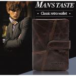 กระเป๋าสตางค์ผู้ชาย กระเป๋าสตางค์ ใบสั้น หนังแท้ สีน้ำตาลเข้ม Dark Coffee โชว์ลายหนัง Oil wax กระเป๋าสตางค์สุดหรู คลาสสิค 71445_3