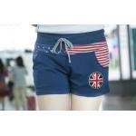 กางเกงขาสั้น ผู้หญิง กางเกงโยคะ กางเกง ใส่เที่ยว ผ้า Cotton นุ่มใส่สบาย ลาย ธงชาติ อังกฤษ เอวยางยืด กางเกงขาสั้นใส่ไปเที่ยว 767745