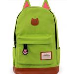 กระเป๋าสะพายหลัง กระเป๋าเป้ ผ้า canvas หรือ ผ้ายีนส์ กระเป๋าใส่หนังสือ ไปเรียนได้ แฟชั่น ญี่ปุ่น หูแมว น่ารักสุด ๆ สีเขียว no 4833060_7