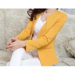 เสื้อสูท เสื้อแจ็คเก็ต เสื้อคลุม แบบสูท สูทผู้หญิง แขนยาว สีเหลือง เพิ่มสีสัน ให้ชุด สูทผู้หญิง กระดุมกลาง 1 เม็ด กระเป๋า 2 ข้าง 708280_4