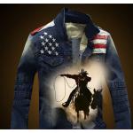 เสื้อเชิ้ตยีนส์ผู้ชาย เสื้อยีนส์แขนยาว ใส่เป็น Jacket ยีนส์ สไตล์ อเมริกัน ดีไซน์ แบบ คาวบอย เท่ ๆ แจ็คเก็ต ยีนส์ แขนยาว สินค้าขายดี 889007