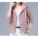 เสื้อคลุมแขนยาว เสื้อหมวก ผู้หญิง แบบวัยรุ่น เสื้อคลุมกันแดด กันยูวี ปักลายดอกไม้ เก๋ ๆ ใส่เที่ยว น่ารัก ๆ 362022