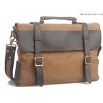 กระเป๋าสะพายข้าง ผู้ชาย หนังแท้ ผ้ายีนส์ แบบสวย ไฮโซ กระเป๋าใบใหญ่ ใส่ notebook ได้ สีน้ำตาลกาแฟ ราคาพิเศษ no 97646_3