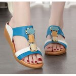 รองเท้าแตะผู้หญิง รองเท้าใส่เที่ยว หนังแท้ แต่งลูกปัด แบบเก๋ ๆ รองเท้าผู้หญิง ใส่เที่ยว แบบไม่มีรัดส้้น ใส่สบาย 197905