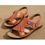 รองเท้าผู้ชาย รองเท้าแบบรัดส้น รองเท้า ใส่เที่ยว รองเท้าเดินทาง เปิดเท้า ระบายอากาศ ใส่สบาย รองเท้าแตะหนัง สีน้ำตาลอ่อน แบบผู้ใหญ่ 488409_2