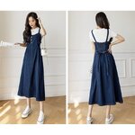 เดรสยีนส์ แบบ เอี้ยม กระโปรงยีนส์ แบบยาว แฟชั่น เดรส ใส่เที่ยว สวย ๆ แบบวัยรุ่น ใส ๆ น่ารัก ๆ 319287