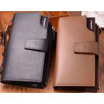 กระเป๋าสตางค์ แบบ กระเป๋าถือผู้ชาย กระเป๋าสตางค์หนัง pu กันน้ำ ทนต่อการขูดขีด สีดำ และ สีน้ำตาล ช่องซิปยาว ใส่บัตรได้เยอะ มีสายคล้องมือ 458015